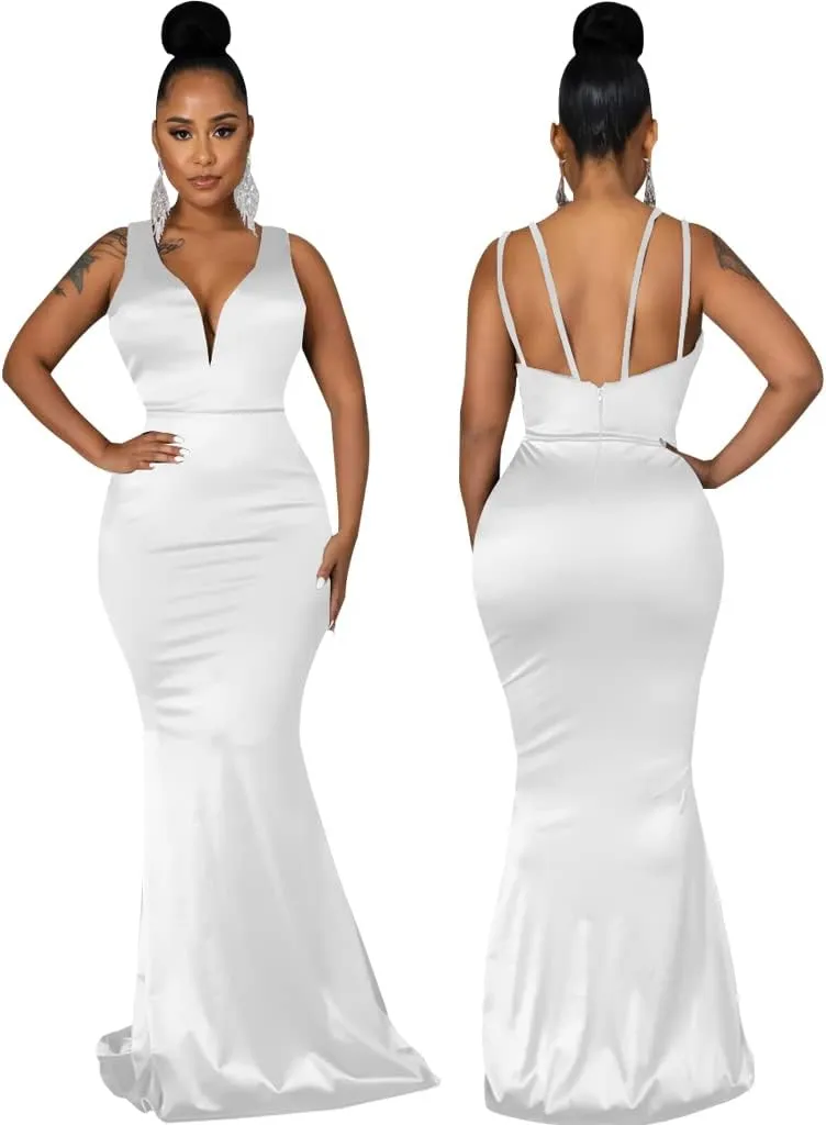 FairyLove Womens Sexy Bridesmaid Formal Evening Gown Dresses Wedding Guest Dress