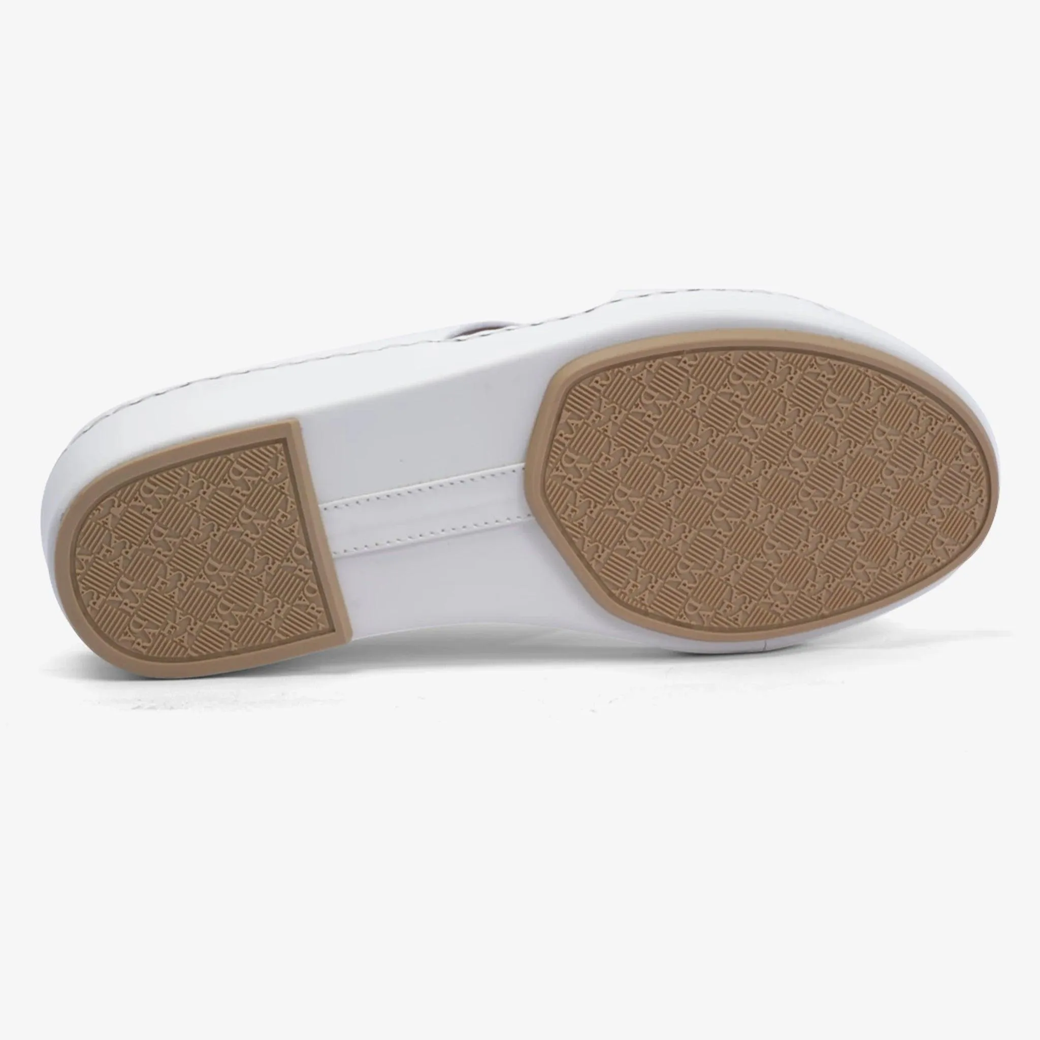 FARADA MATTE LEATHER SANDALS WITH FANCY TRIM WHITE