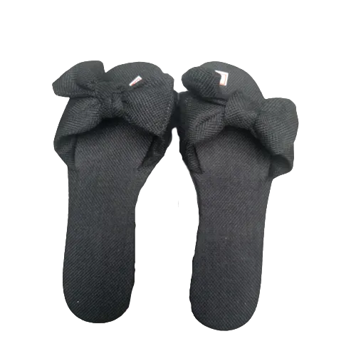 Fashionable Sandals - Black with Ribbon