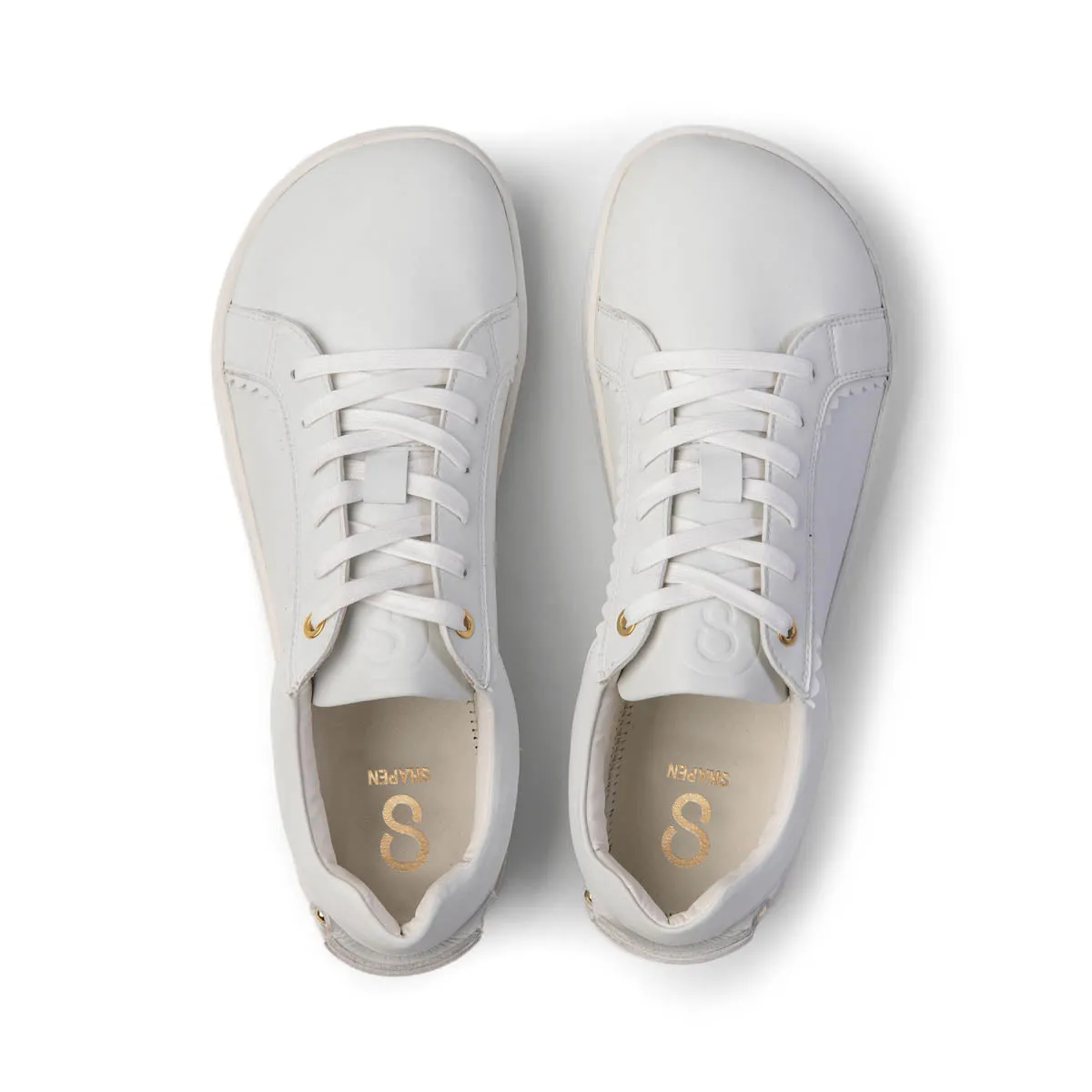 FEELIN Chic White Leather barefoot sneakers