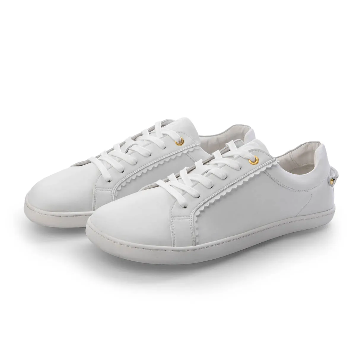 FEELIN Chic White Leather barefoot sneakers