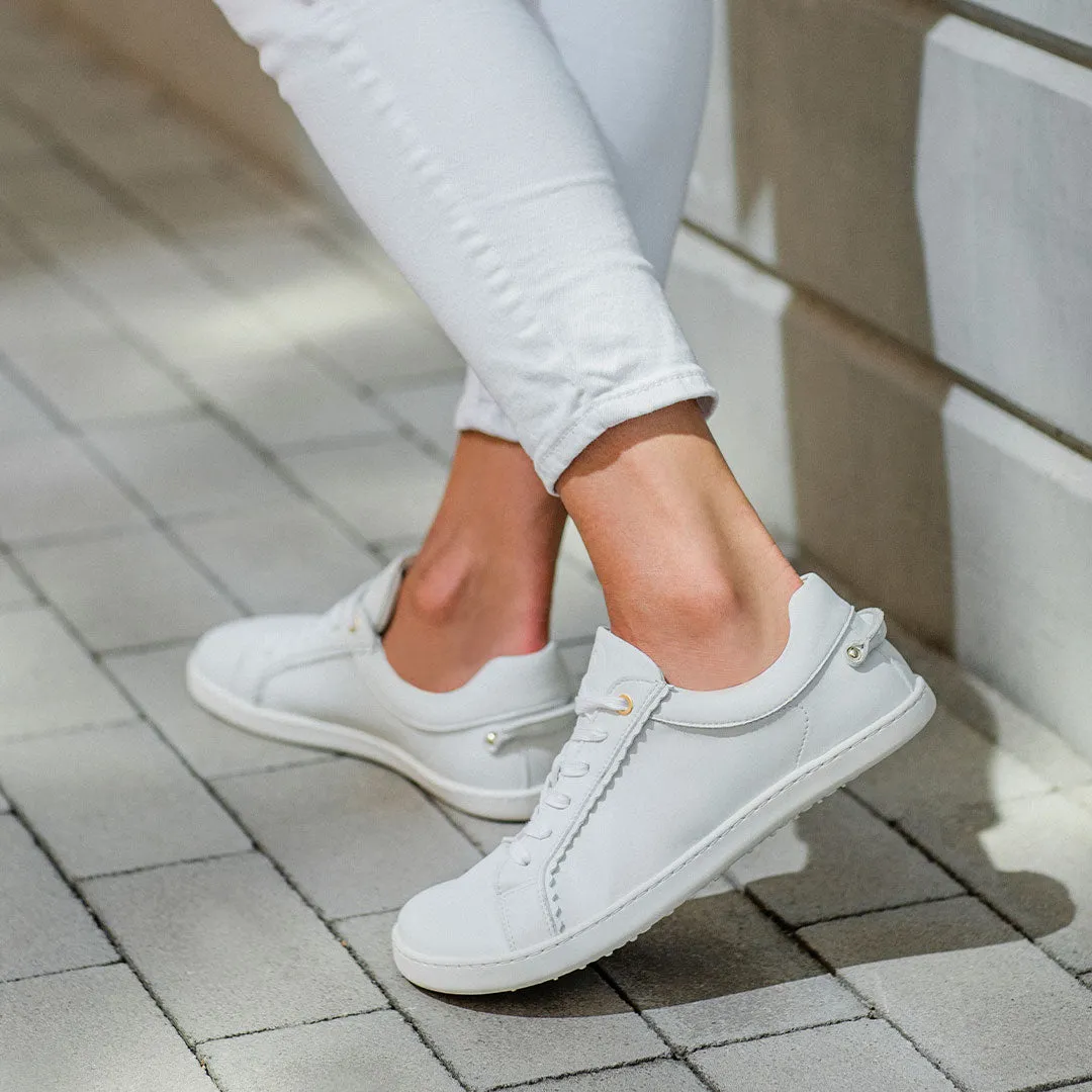 FEELIN Chic White Leather barefoot sneakers