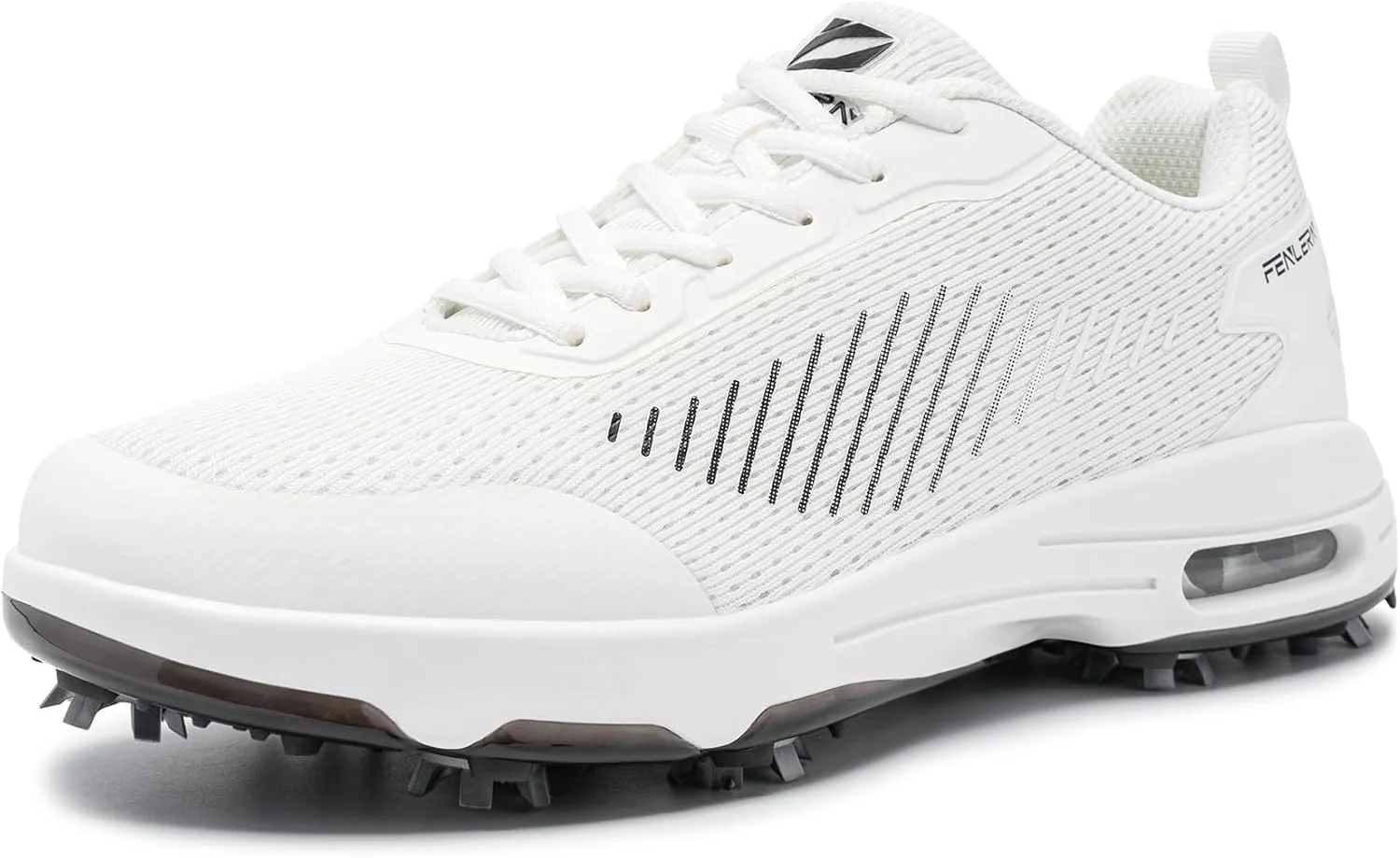 FENLERN Golf Shoes Men, Spiked, Breathable Mesh Upper, Cushioning