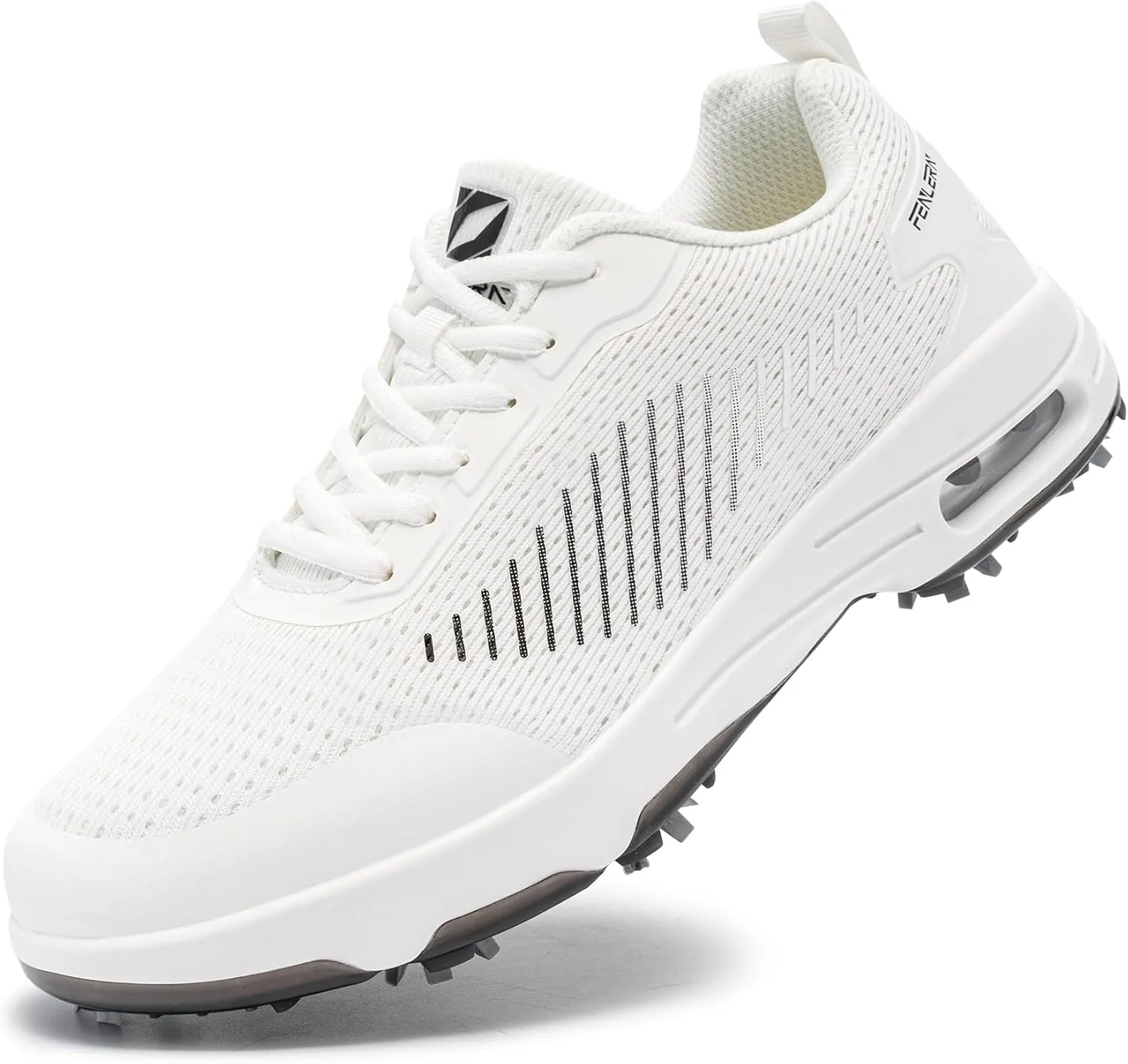 FENLERN Golf Shoes Men, Spiked, Breathable Mesh Upper, Cushioning