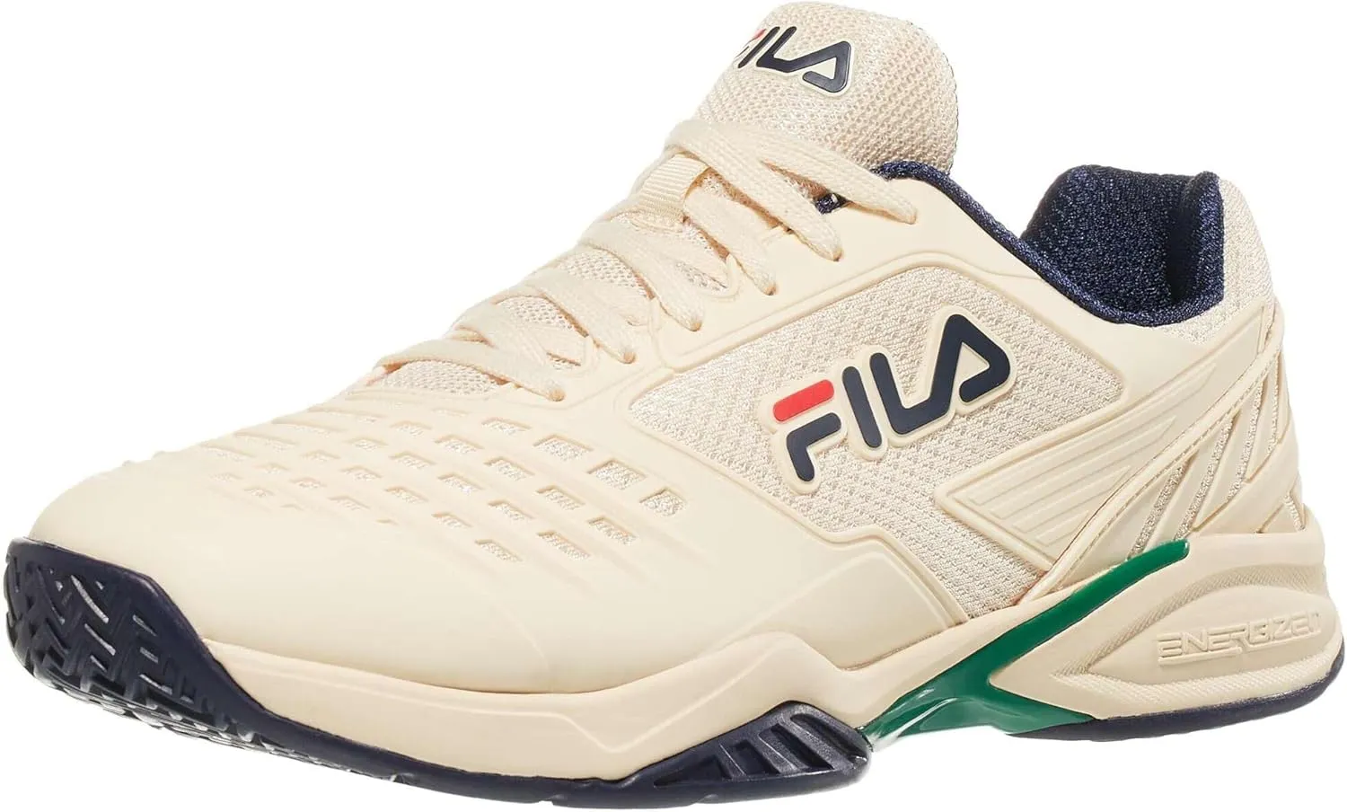 Fila Axilus 2 Energized Mens Tennis Shoe Ecru/Navy/Ultramarine Green (US Footwear Size System, Adult, Men, Numeric, Medium, 9)