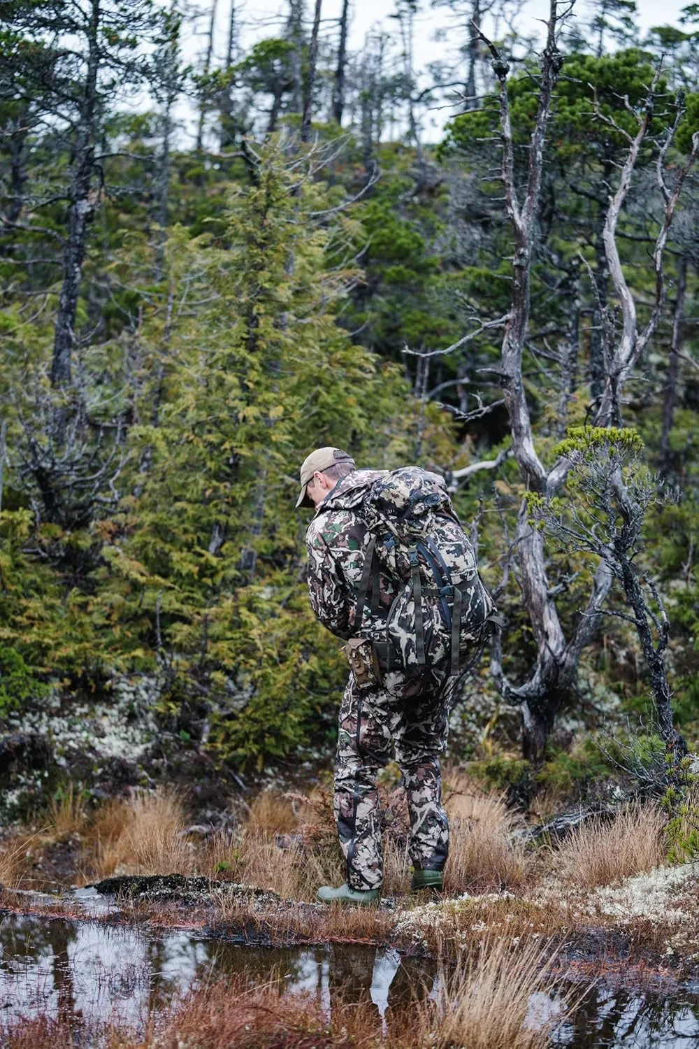 First Lite Men's Omen Stormshelter Pant - Waterproof Durable Camo Hunting Rain Pants