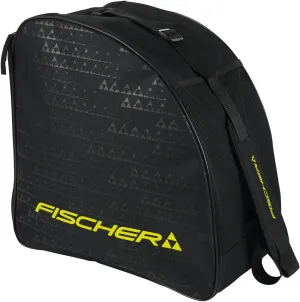 Fischer Unisex Alpine ECO Compact Easy-to-Fold Durable Rear Loading Winter Snow Sports Gear Accessories Snowboard/Ski Boot Bag with Adjustable Padded Shoulder Strap, Black/Yellow, 40x41x24 cm