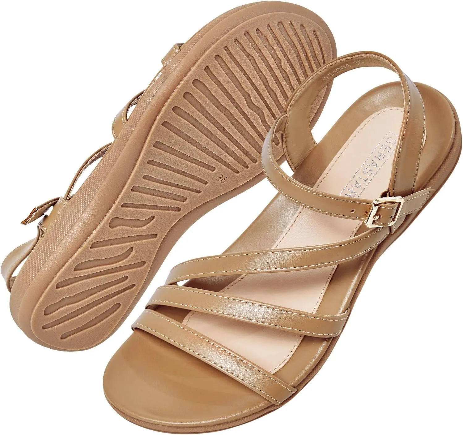 Flat Sandals for Women Dressy - Comfortable Walking Summer Womens Sandal