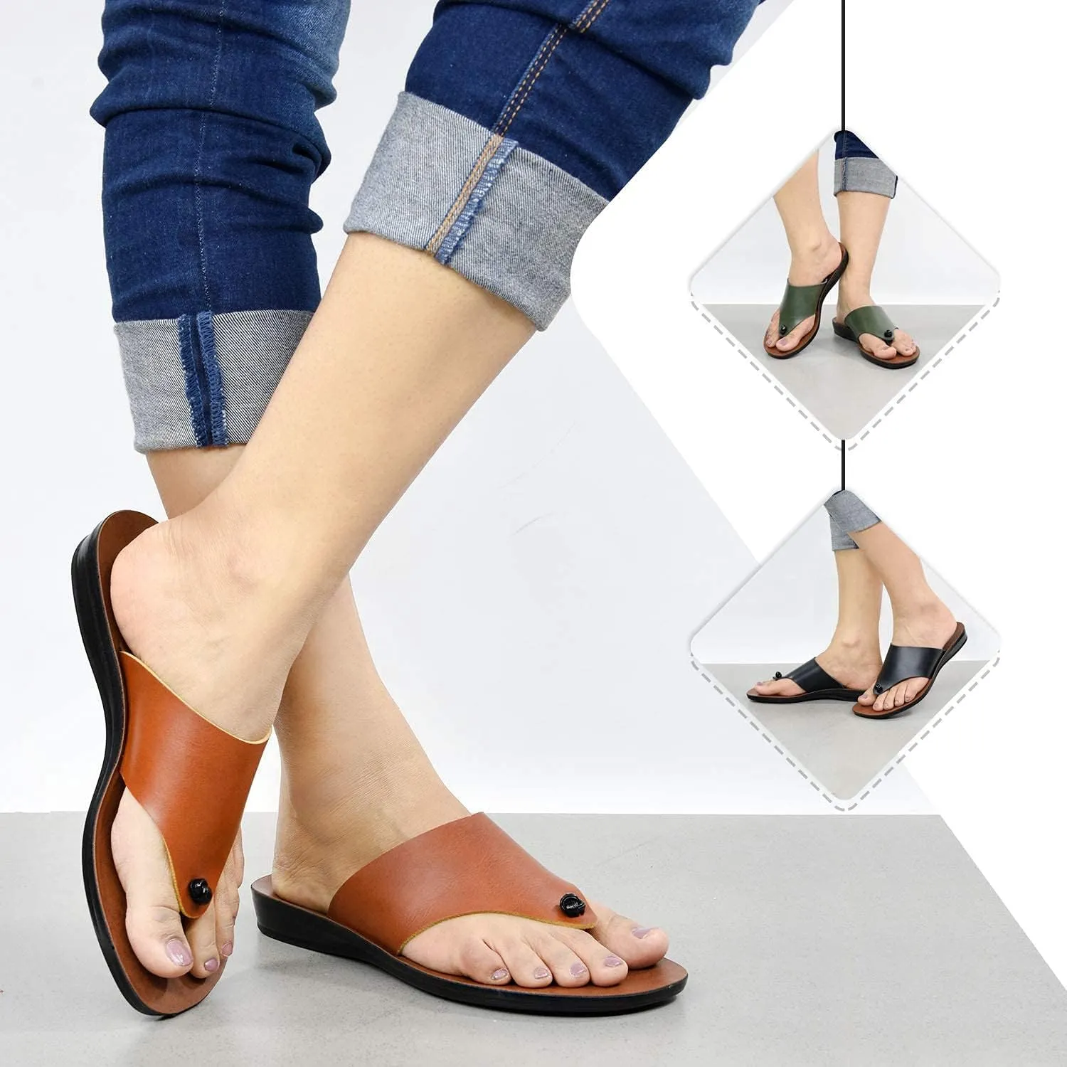 Flat Sandals For Women - Walking Summer Vacation Essentials Ladies Flip Flops – Comfortable Arch Support Orthotic Sandals For Women – Casual Outdoor Fashion Dressy Non Slip Footwear