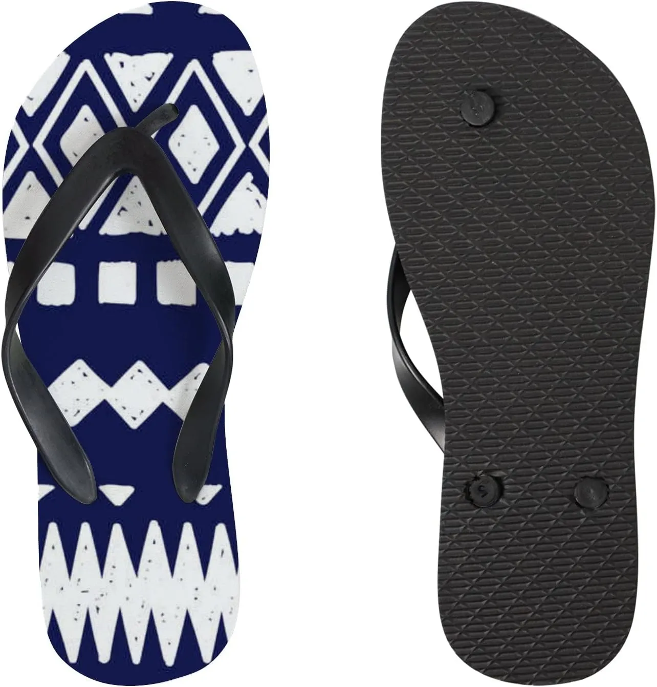 Flip Flops for Women Girls Tribal Ethnic Geometric Pattern Summer Casual Thong Slippers Slide Flat Sandals for Beach