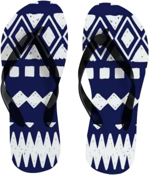Flip Flops for Women Girls Tribal Ethnic Geometric Pattern Summer Casual Thong Slippers Slide Flat Sandals for Beach
