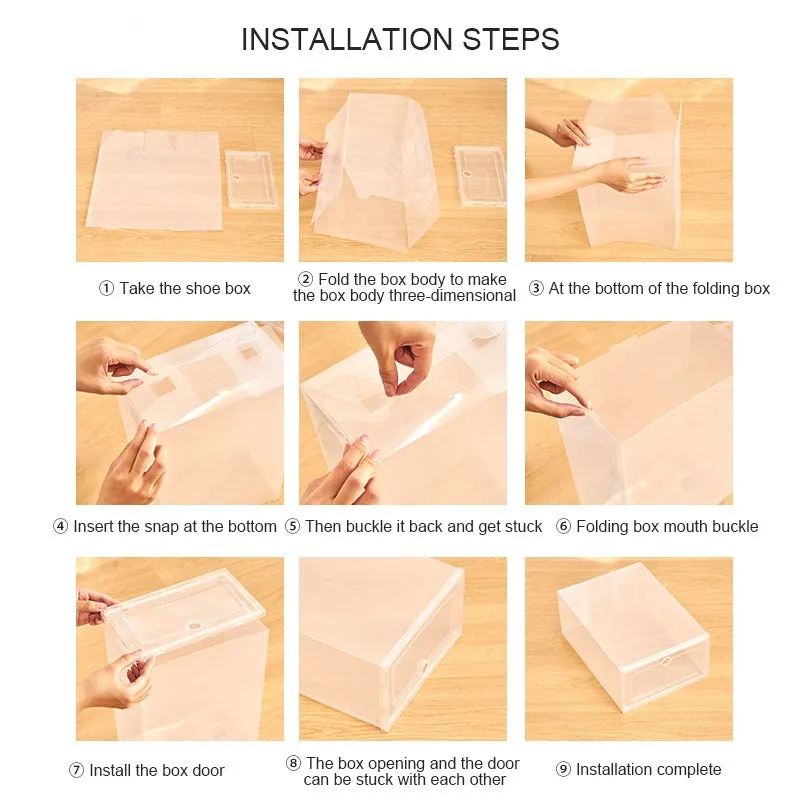 Fold Transparent Plastic Shoes Case