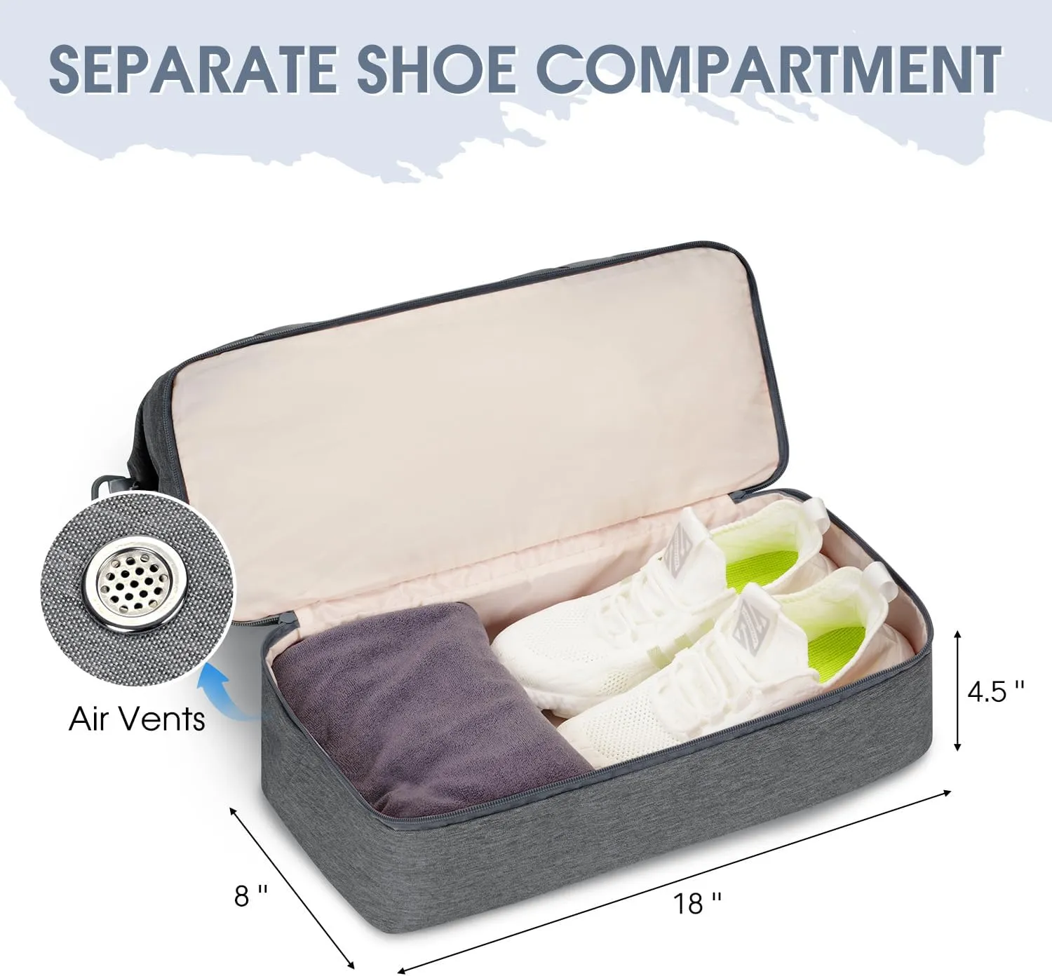 For Spirit Airlines 18x14x8 Personal Item Bag Underseat Carry On Bag with Wet Pocket & Shoe Compartment & USB Charging Port