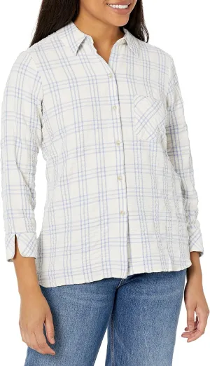 Foxcroft Women's Germaine 3/4 SLV W/Flip Cuff in Heathered Plaid Tunic