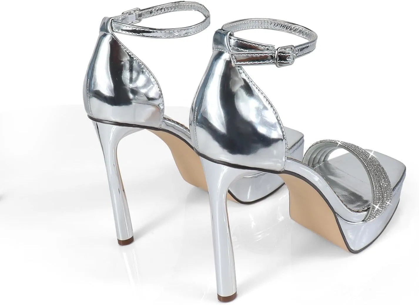 FREDERICK'S OF HOLLYWOOD RHINESTONE STRAP WITH PLATFORM HEEL, FOH-DENISE