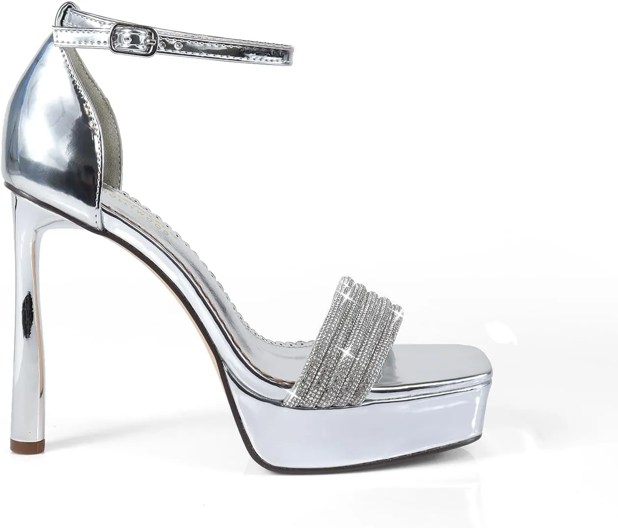 FREDERICK'S OF HOLLYWOOD RHINESTONE STRAP WITH PLATFORM HEEL, FOH-DENISE