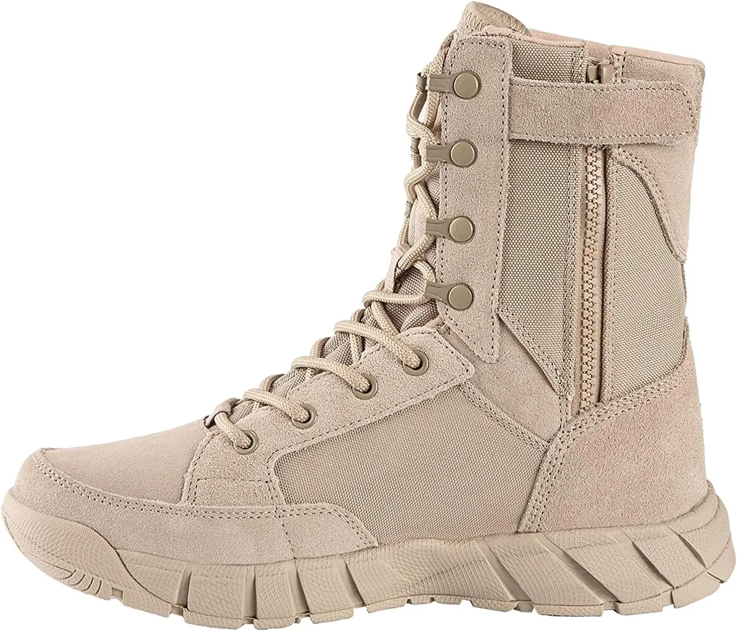 FREE SOLDIER Men's Tactical Boots 8 Inches Lightweight Combat Boots Durable Suede Leather Military Work Boot Desert Boot