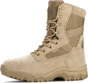FREE SOLDIER Men's Tactical Boots 8 Inches Lightweight Combat Boots Durable Suede Leather Military Work Boot Desert Boot