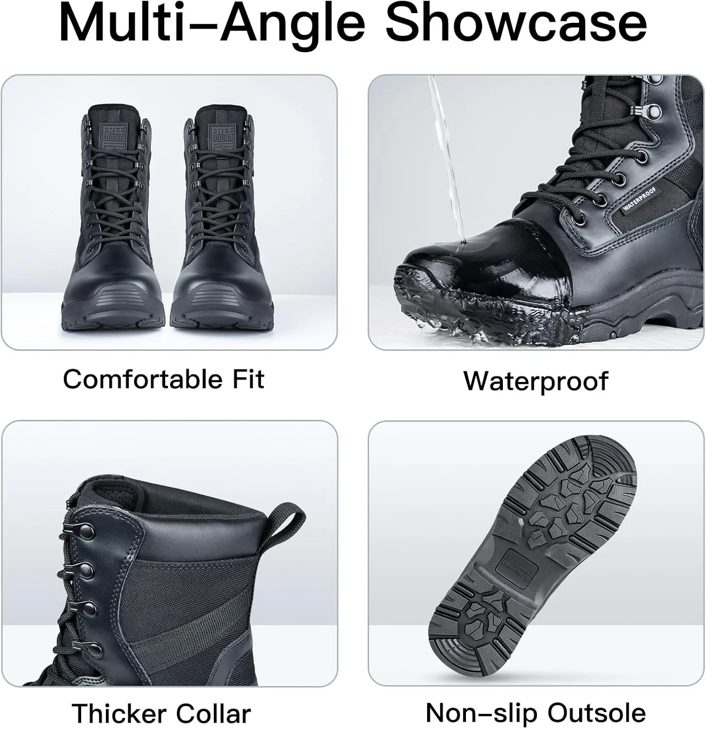 FREE SOLDIER Women’s Tactical Boots 8 Inches Lightweight Combat Boot Durable Military Work Outdoors Boots Desert Boot for Women