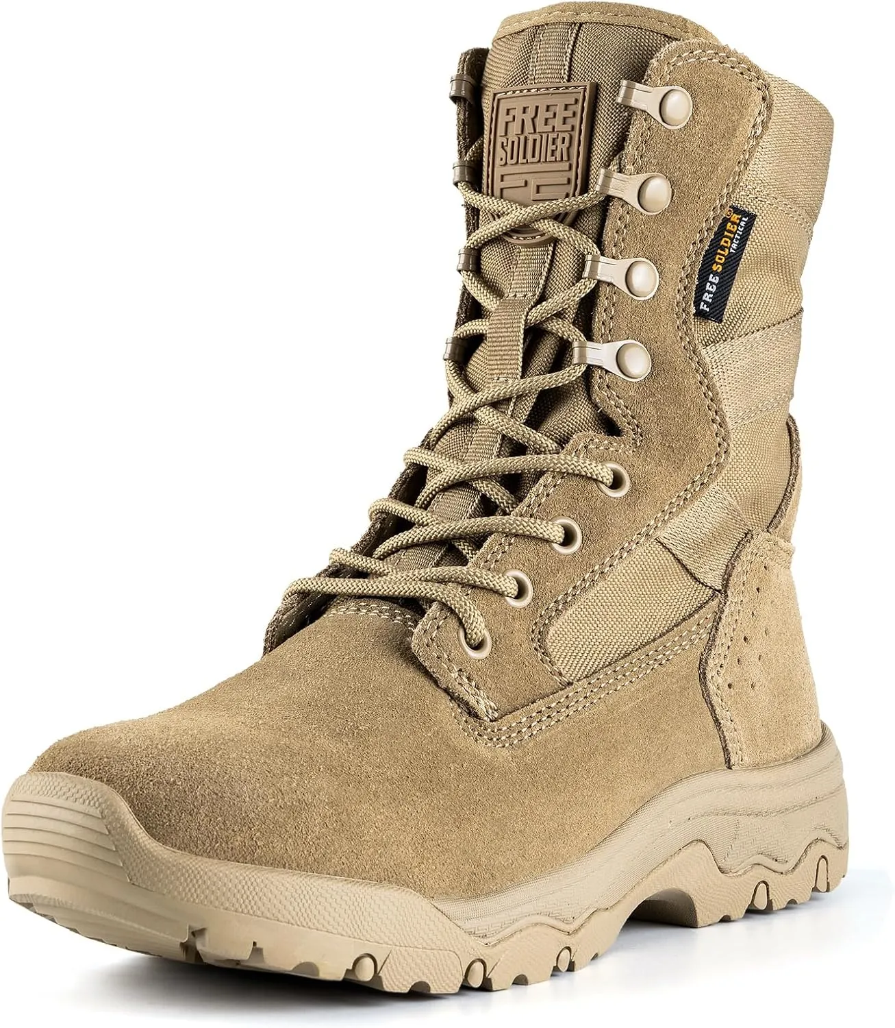 FREE SOLDIER Women’s Tactical Boots 8 Inches Lightweight Combat Boot Durable Military Work Outdoors Boots Desert Boot for Women