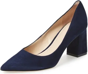 FSJ Women Classic Casual Pumps Pointed Toe Chunky Heels Shoe for Business Occasion US Size 4-15