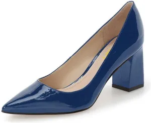FSJ Women Classic Casual Pumps Pointed Toe Chunky Heels Shoe for Business Occasion US Size 4-15
