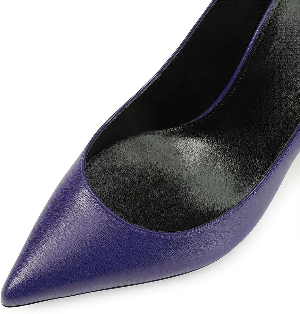 FSJ Women Classic Closed Pointed Toe Dress Pumps Chic Transparent Chunky Block High Heel Slip-On Office Ladies Casual Party Shoes Size 4-16 US