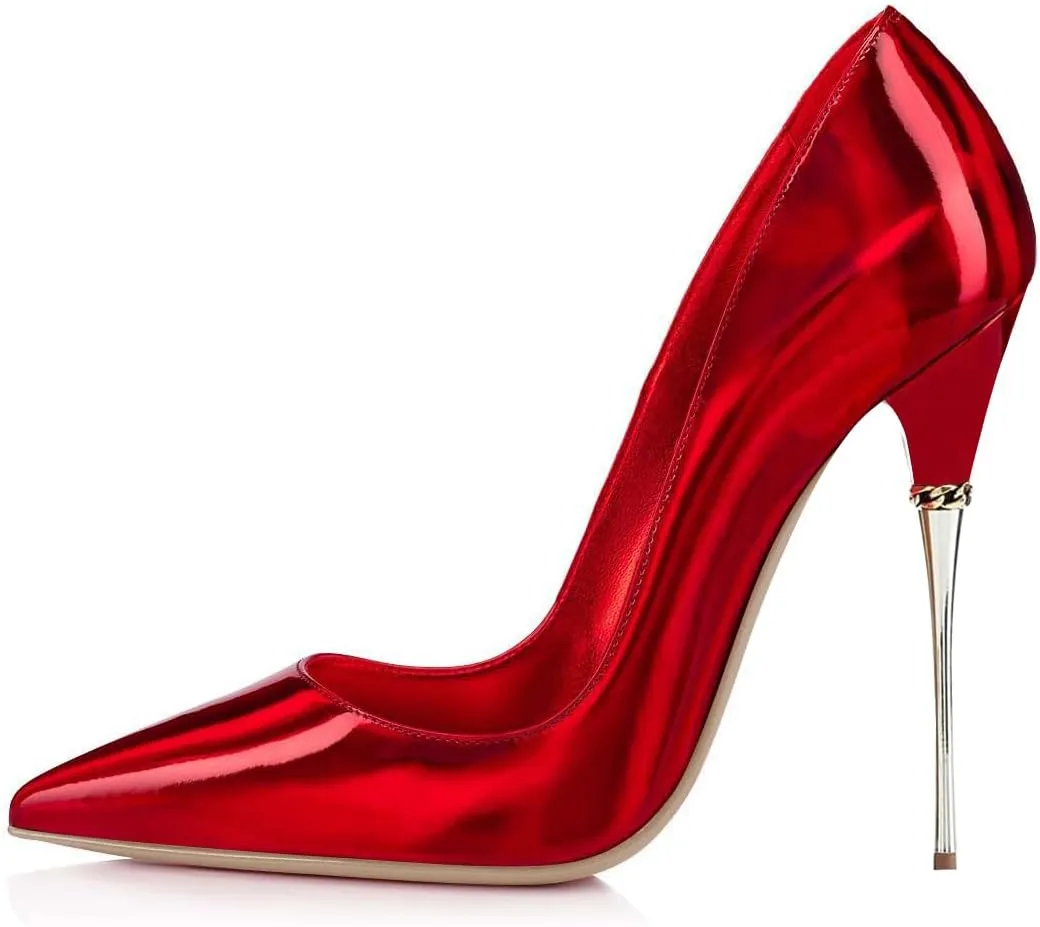FSJ Women Sexy Slip On Formal Pumps Stiletto Heels Pointy Toe Chic Party Evening Dress Ladies Work Shoes Size 4-15 US