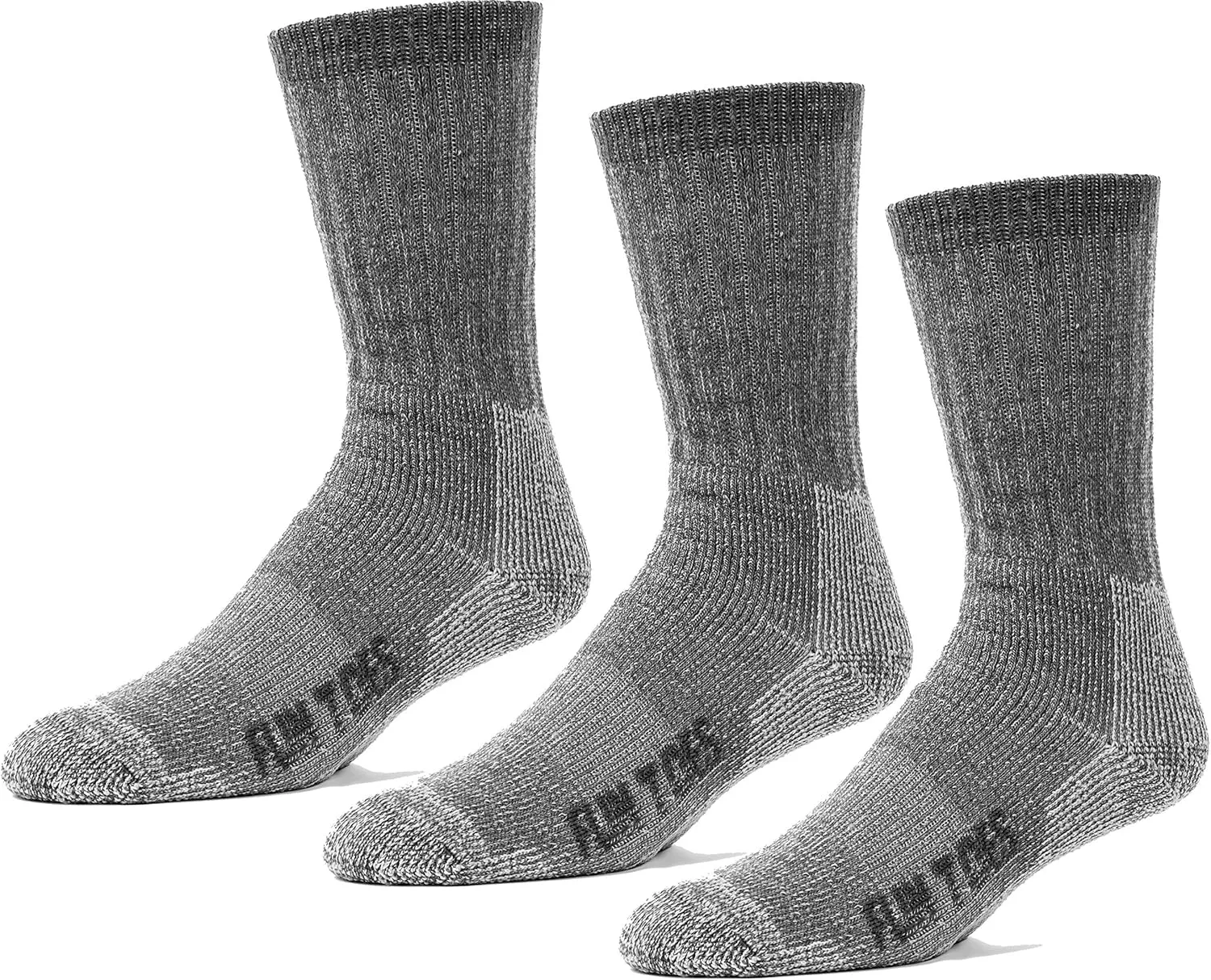 FUN TOES Boot Socks for Men, 3 Pairs Durable Thermal Insulated 80% Merino Wool Warm Hiking for Winter, Indoor or Outdoor