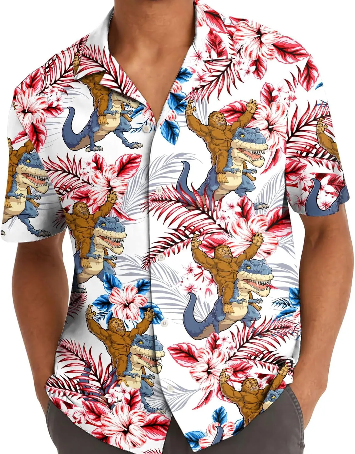 Funny Hawaiian Shirt for Men Casual Summer Shirt for Men Short Sleeve Button Down Shirt
