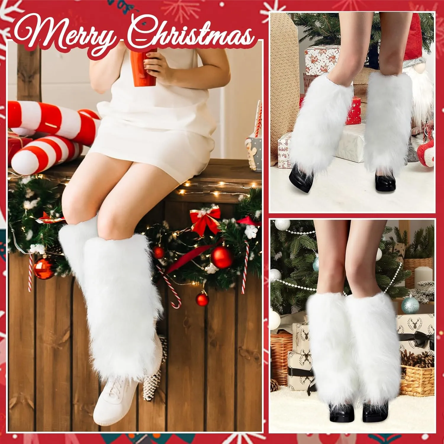 Fur Leg Warmers For Women furry leg warmers fuzzy Long Boot Cuff Covers Costumes Halloween Accessories