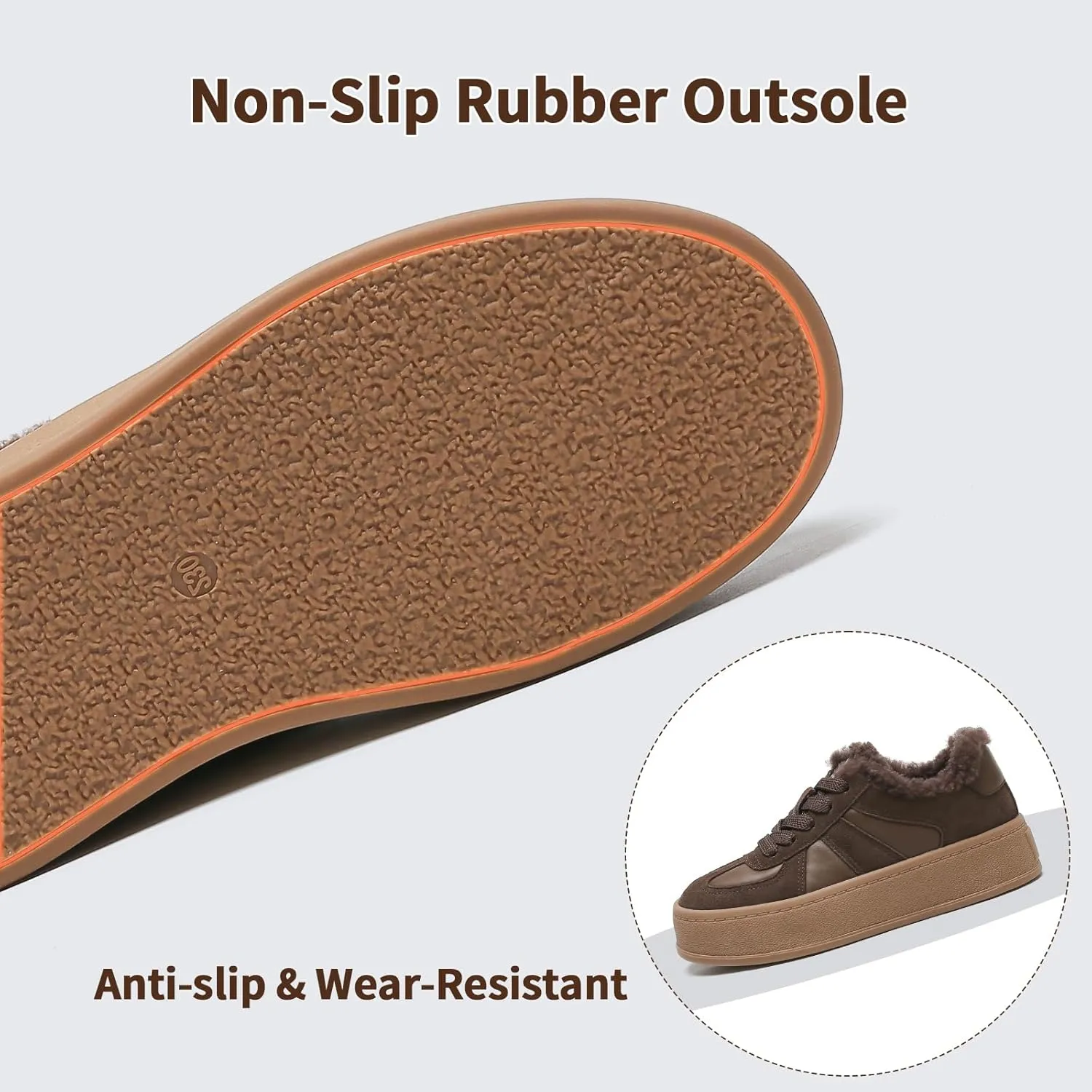 Fur Lined Winter Sneakers for Women Chunky Platform Non-Slip Soft Plush Warm Fashion Sneakers Casual Snow Walking Tennis Shoes