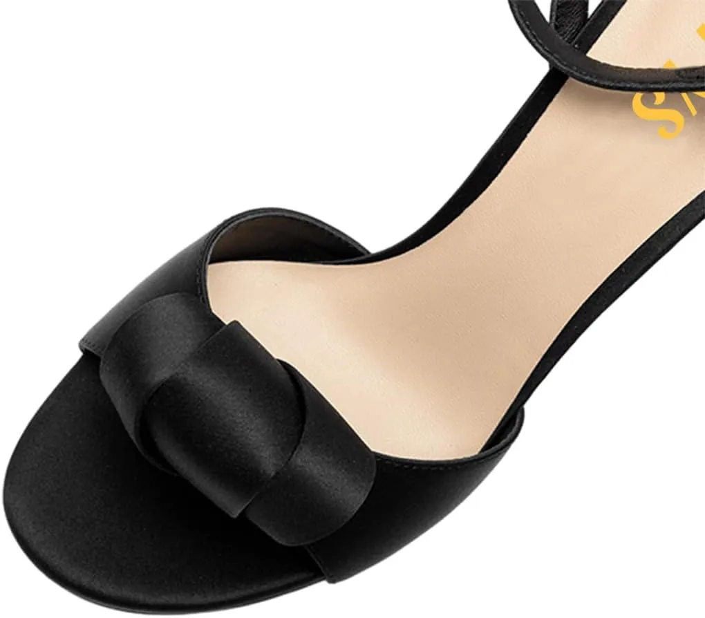 FYS Women's Simple Open Toe Heeled Sandals Elegant Decor Stiletto High Heels Cross Ankle Strap Party Dress Prom Shoes Size 4-16 US