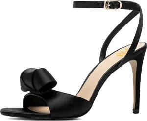 FYS Women's Simple Open Toe Heeled Sandals Elegant Decor Stiletto High Heels Cross Ankle Strap Party Dress Prom Shoes Size 4-16 US