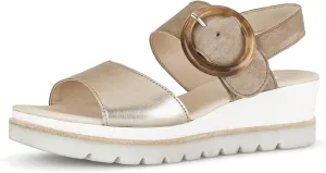 Gabor - Women's comfortable comfortable leather wedge sandal, model, Golden Brown, 5 AU, 6.5, 44.645