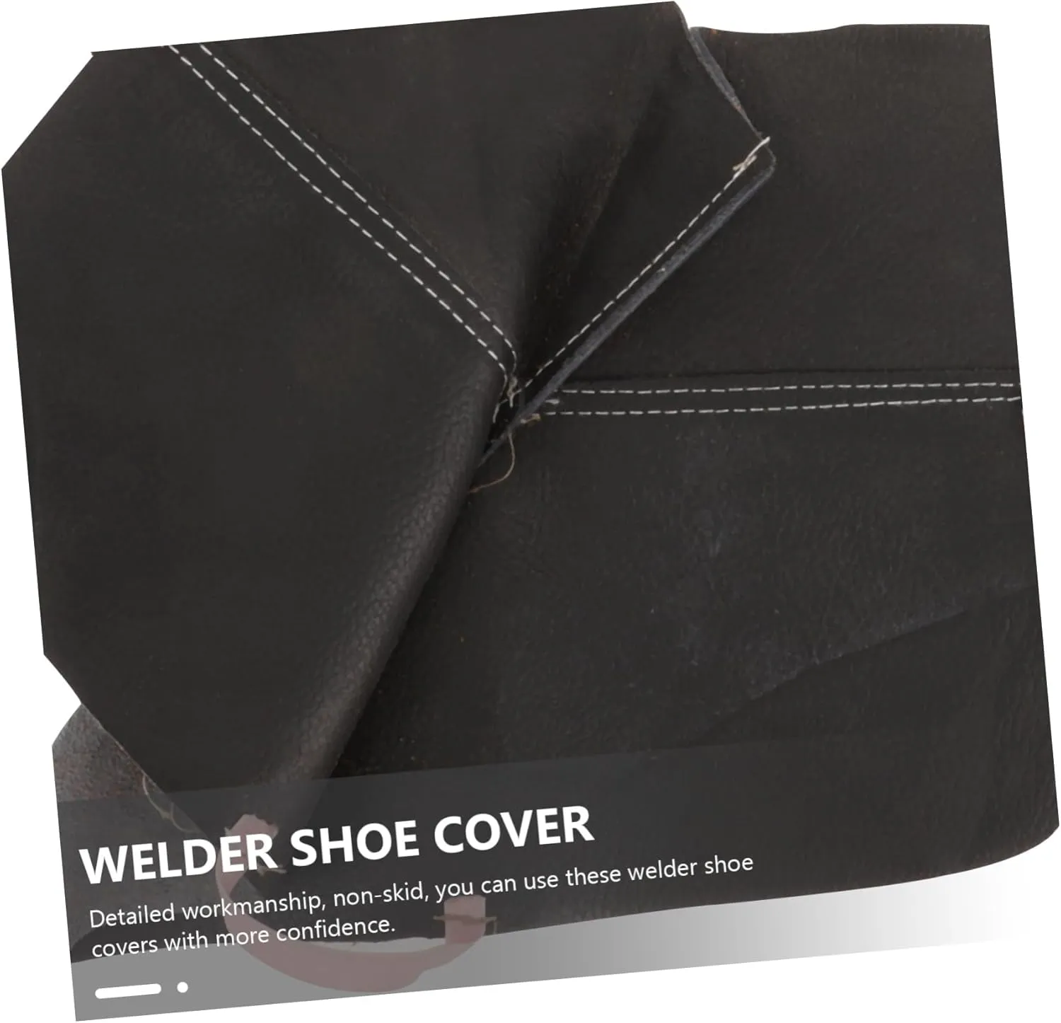 Gadpiparty 4 Pairs Welder Boot Covers Welding Shoe Protectors Insulated Cowhide Men's Safety Work Boot Covers