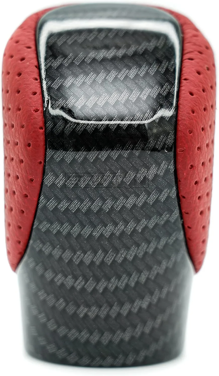 Gear Shift Knob Shifter for Lexus ES GS GX is NX RC RX 200t 300 350 3450h 450hL 350L (Circuit Red Leather/Carbon Fiber Pattern)