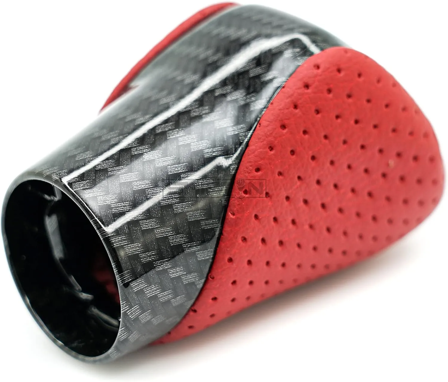 Gear Shift Knob Shifter for Lexus ES GS GX is NX RC RX 200t 300 350 3450h 450hL 350L (Circuit Red Leather/Carbon Fiber Pattern)