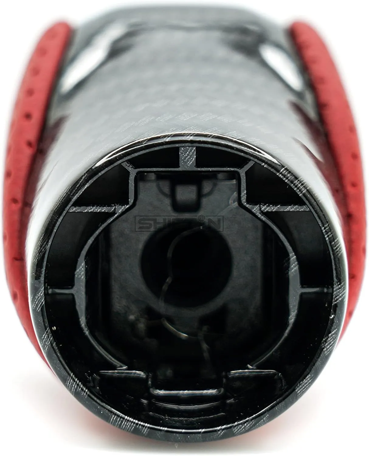 Gear Shift Knob Shifter for Lexus ES GS GX is NX RC RX 200t 300 350 3450h 450hL 350L (Circuit Red Leather/Carbon Fiber Pattern)