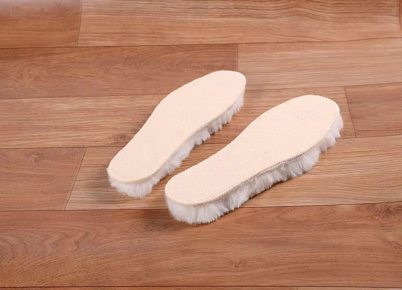 Genius Australian Sheepskin Wool Shoe Insoles for Kids, Warm Wool Shoe Inserts,Children Shoe Insoles for Boots, Fleece Snow Shoe Inserts(32 (21cm,8.3"))