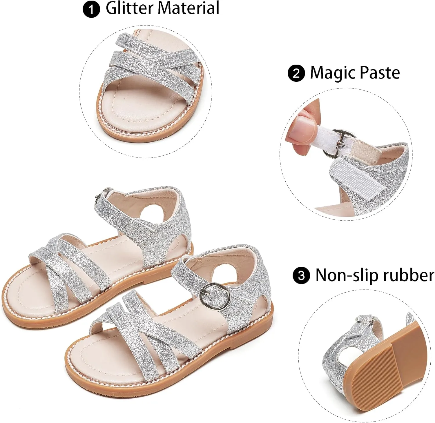 GINFIVE Toddler Girls Sandals Girls Toddler Sandals Little Girls Kids Shoes