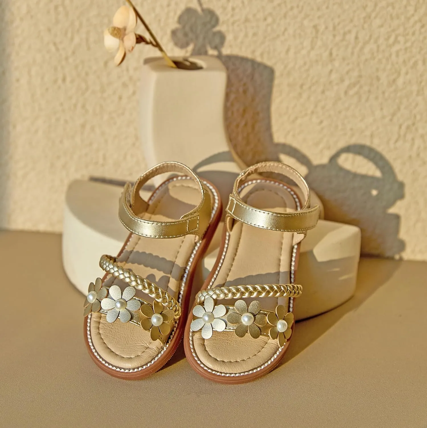 GINFIVE Toddler Girls Sandals Little Girls Kids Summer Shoes Toddler Sandals