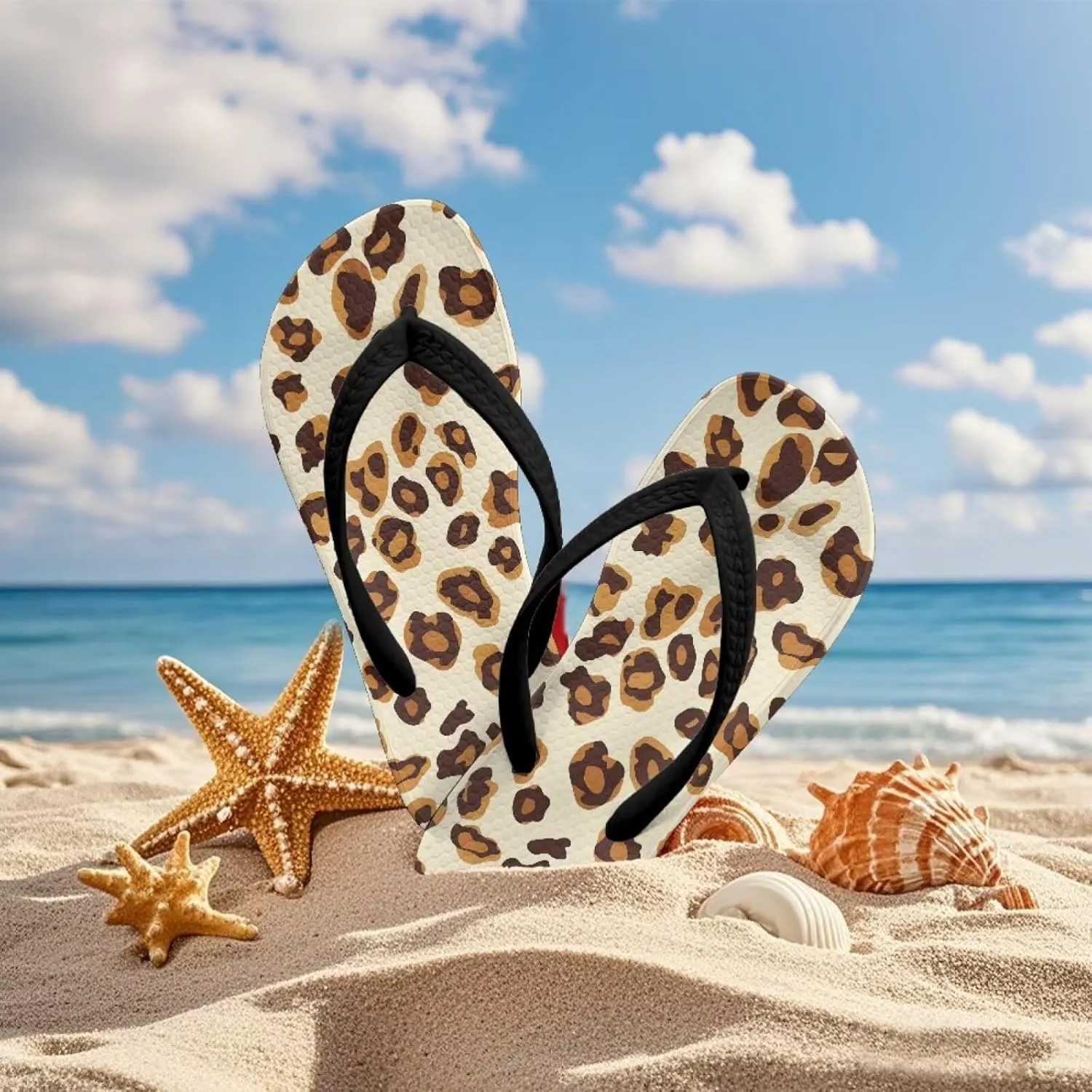 Girls Flip Flop Unisex Kids Summer Beach Sandals with Tiger Stripe Print Thong Sandals Water Shoes Indoor Outdoor