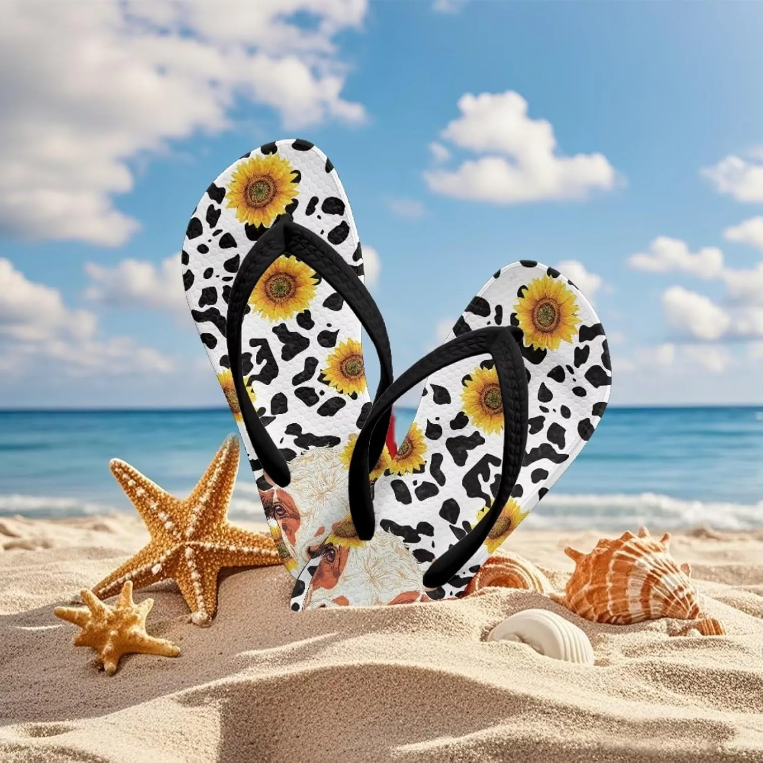 Girls Flip Flop Unisex Kids Summer Beach Sandals with Tiger Stripe Print Thong Sandals Water Shoes Indoor Outdoor
