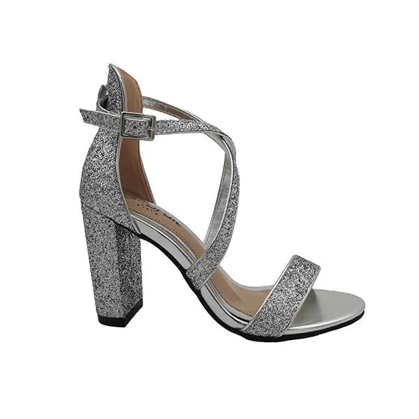 Glitter Look High Heel Evening Sandal - 1034