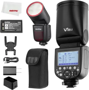 Godox V1 V1S V1 S V1-S Sony Flash, 76Ws 2.4G TTL Round Head Flash Speedlight, 1.5 sec Recycle Time,1/8000 HSS, 480 Full Power Shots, 2980mAh Lithimu Battery (USA Version)