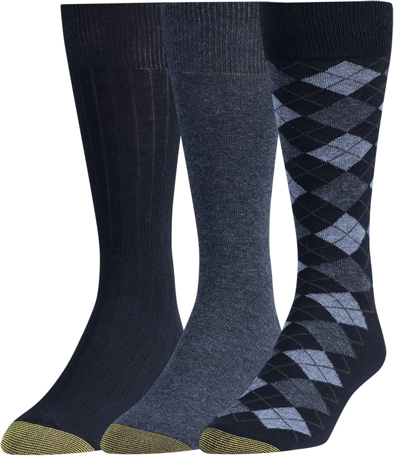 GOLDTOE Men's Argyle Dress Socks, Multipairs