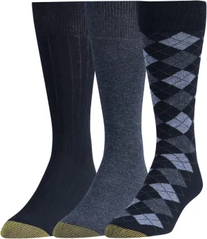 GOLDTOE Men's Argyle Dress Socks, Multipairs
