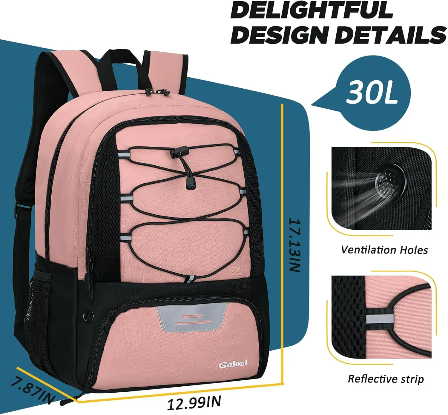 Goloni Soccer Bag, Basketball Bag with Ball Compartment & Shoe Compartment,Large Soccer Backpack for Basketball,Gym，Football
