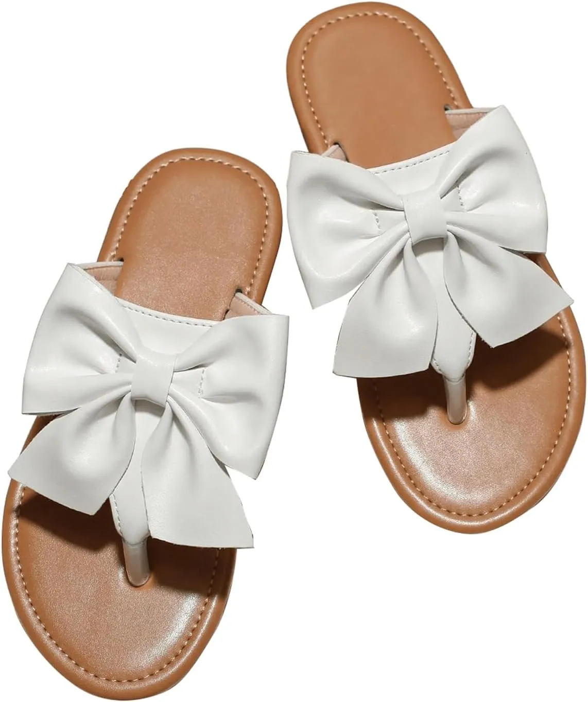 GORGLITTER Girl's Bow Flats Sandals Cute Flip Flops Dress Shoes